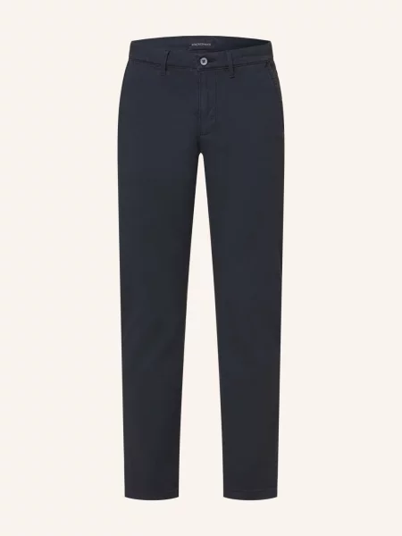 Strokesman's Spodnie Chino Slim Fit Z Pikowanym Wzorem blau granatowe