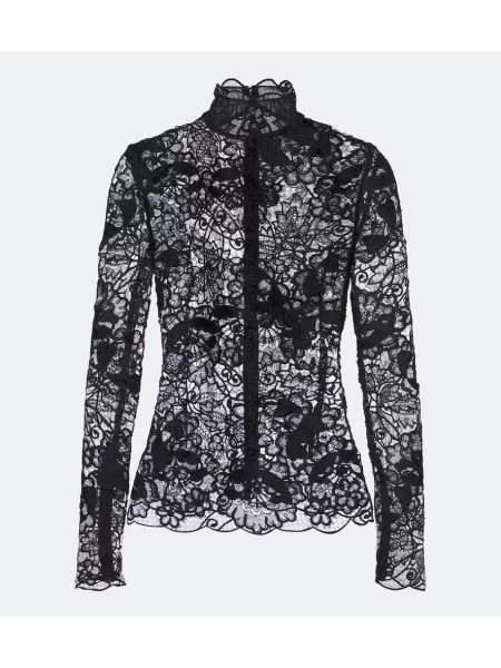 Top Elie Saab din dantelă negru