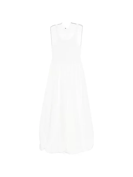 Rochie midi Eleh până la genunchi de costum alb