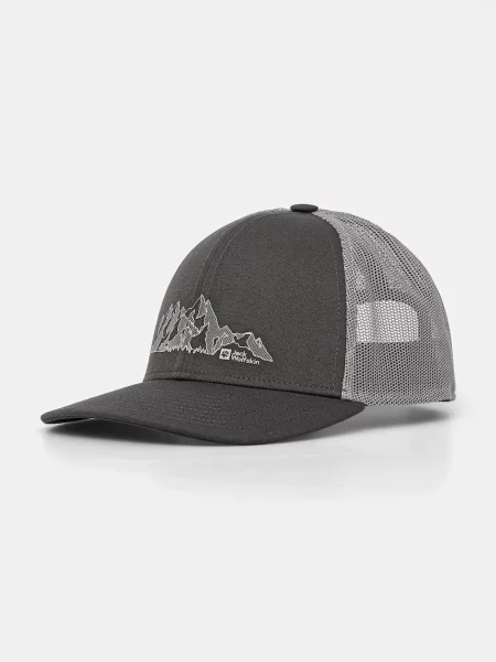 Шапка с козирка Jack Wolfskin Brand с десен черно