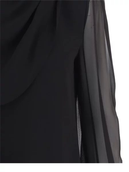 Rochie mini Valentino Garavani de mătase drapată negru