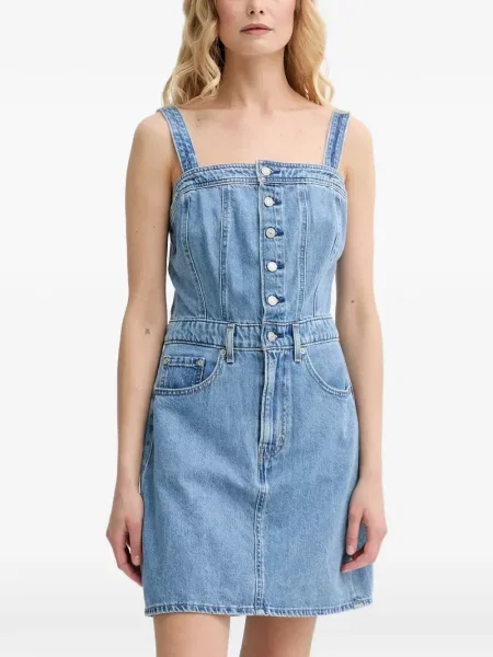 Pulover Levi's® skinny fit cu imagine cu decolteu rotund galben
