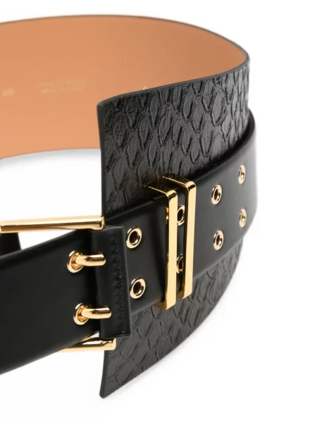 Cu centură curea Elisabetta Franchi cu model piele de șarpe negru