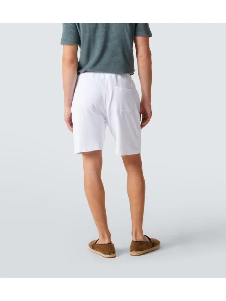 Pantaloni scurți Fedeli din material terry alb