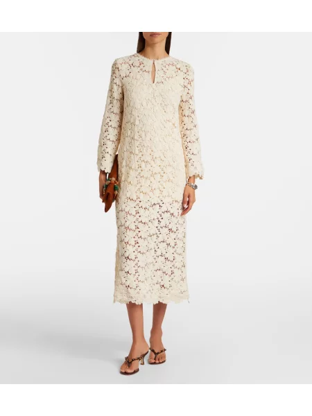 Rochie midi Velvet de catifea bej