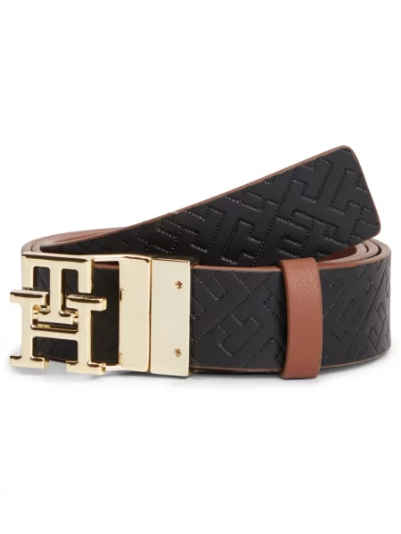 Curea Tommy Hilfiger cu autograf maro