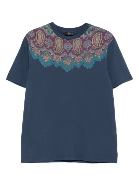 Tricou Etro cu imagine cu model paisley albastru