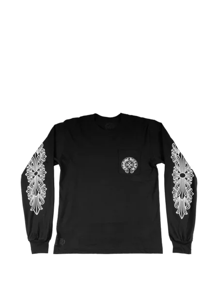 Pulover Chrome Hearts cu imagine cu motiv cu inimi negru