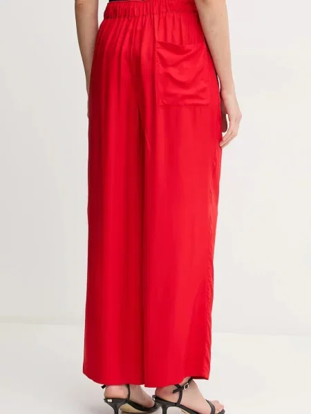 Calvin Klein Szövet nadrág Wide Leg piros