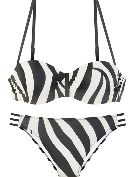 FRENCH CONNECTION Costum de baie două piese negru alb