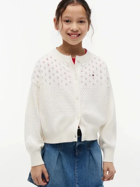 Tommy Hilfiger cardigan pentru copii din alb