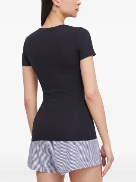 Ριγέ δερμάτινη πιτζάμας Polo Ralph Lauren με αυτόγραφο μαύρο