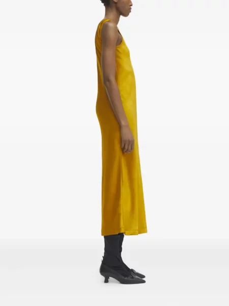 Rochie maxi Rodebjer din satin de costum galben