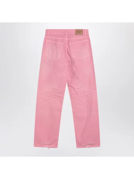 Lniane jeansy boyfriendy Balenciaga różowe