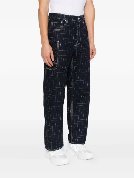 Blugi Kenzo cu imprimeu geometric albastru