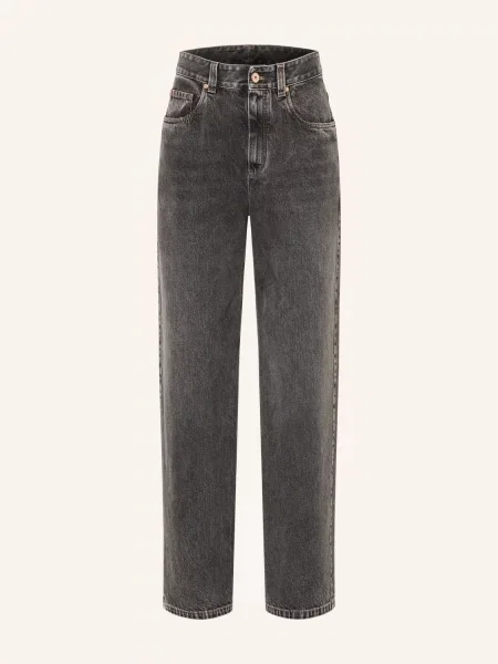 Brunello Cucinelli Rovné Džíny grey denim šedé