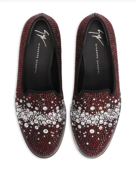 Pantofi loafer Giuseppe Zanotti de cristal roșu