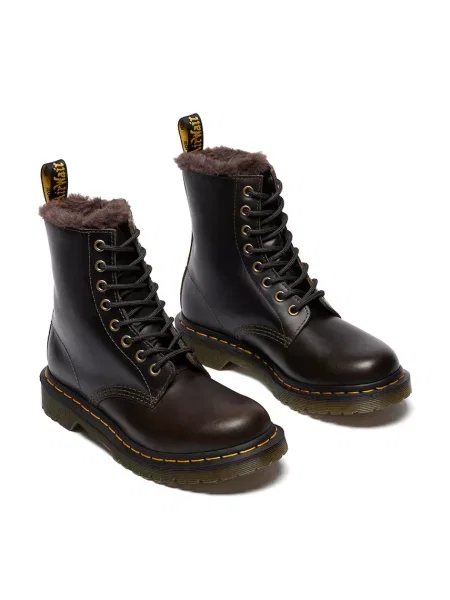 Шкіряні черевики Dr. Martens Serena на платформі злегка утеплені коричневий
