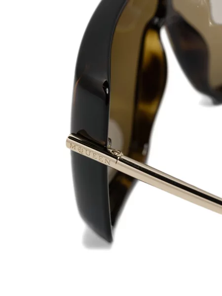 Ochelari de soare Alexander Mcqueen Eyewear cu imprimeu geometric maro
