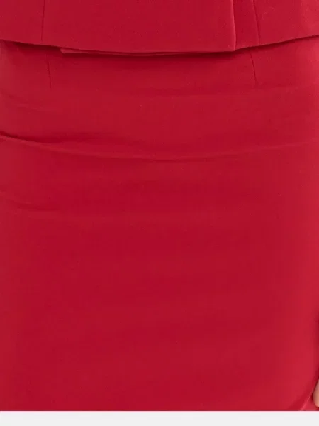 Fustă tip creion Nissa cu talie înaltă până la genunchi roșu