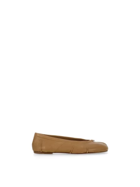 Balerinki Maison Margiela skórzane brązowe