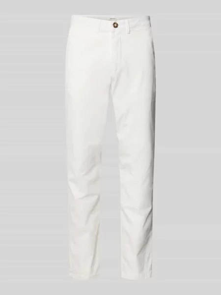 Chinos o kroju slim fit z mieszanki bawełny organicznej model NEW MILES' Selected Homme białe