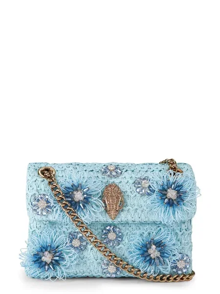 Kurt Geiger London geantă crossbody pentru femei Raffia Mini Kensington albastru