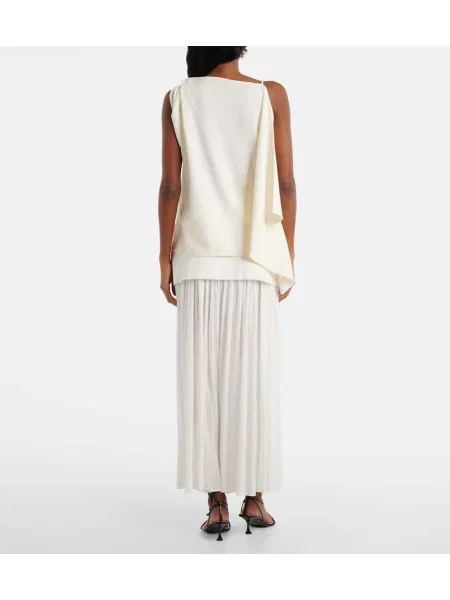 Top Proenza Schouler drapat alb
