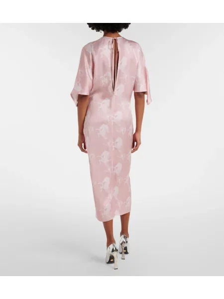 Rochie midi Stella Mccartney din satin cu imagine roz