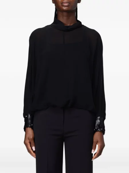 Top Hanita cu paiete negru