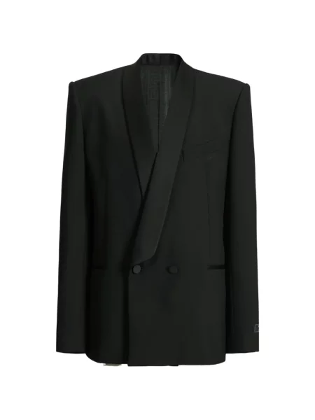 Geacă Balmain din satin negru