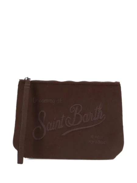 Geantă plic Mc2 Saint Barth cu broderie maro