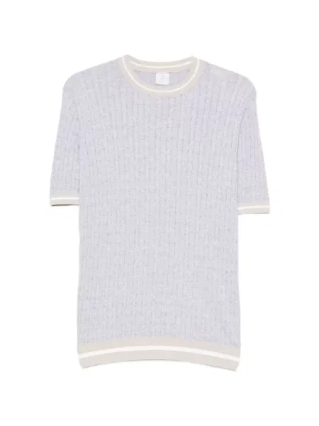 Tricou Eleventy cu nervuri gri