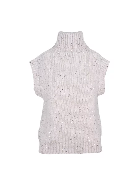 Lniany golf golf Eleventy beżowy