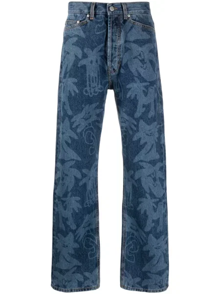 Blugi Palm Angels cu imagine albastru