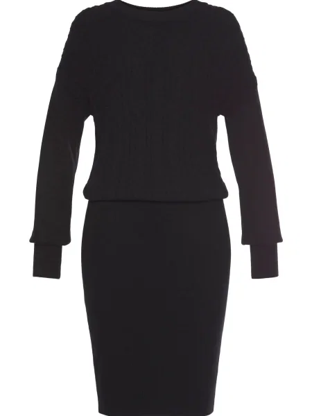 LASCANA Rochie tricotat negru
