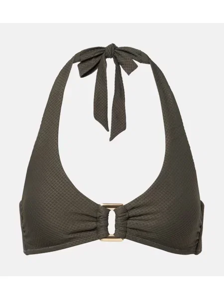 Bikini Heidi Klein z dekoltem halter zielony