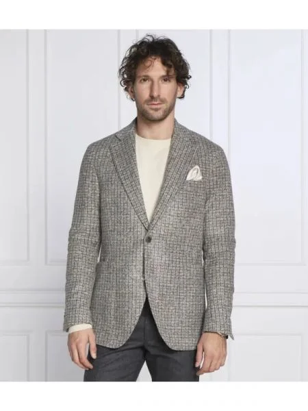 Oscar Jacobson Sacou Ferry cu adaos de lână gri