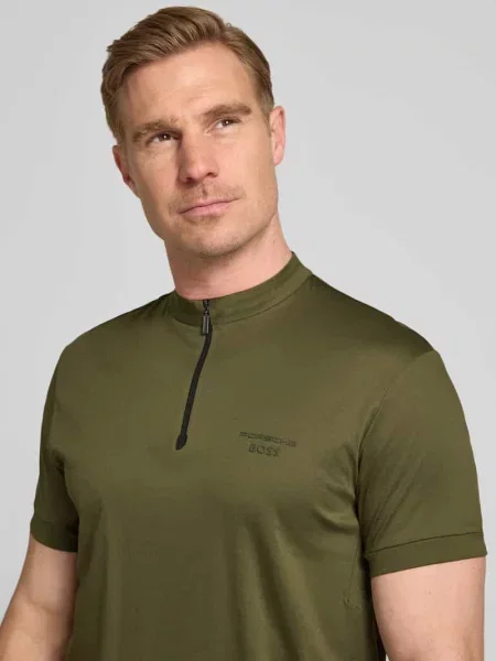 Koszulka polo o kroju regular fit z czystej bawełny model PS Spirit Boss Green zielona