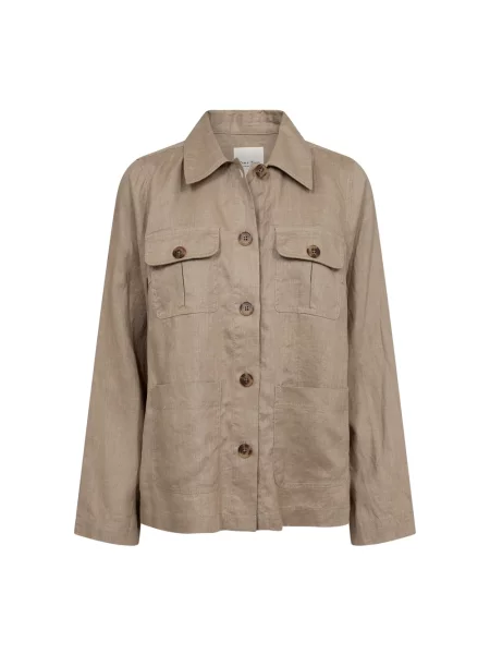 Lniana kurtka Part Two beżowa