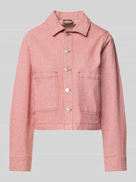 Kurtka jeansowa o kroju regular fit z mieszanki bawełny model ‘BILLO’ Pieces bordowa