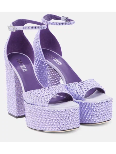 Sandale Paris Texas din piele cu platformă violet