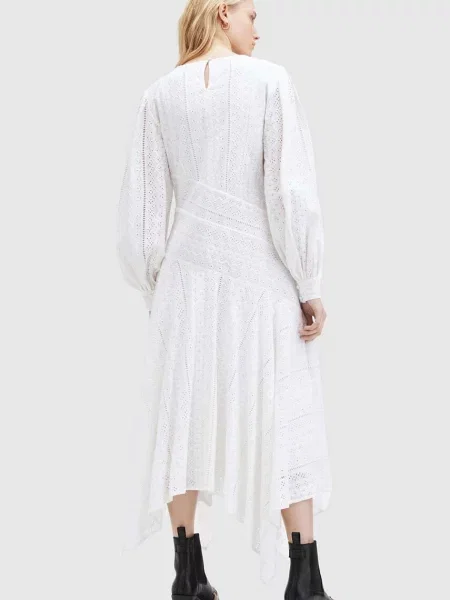 Макси платье Allsaints клеш белое