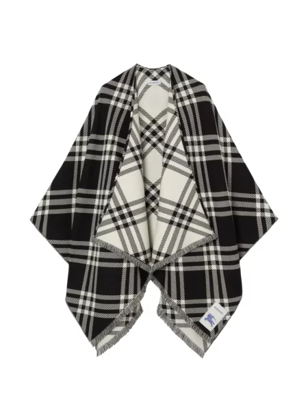 Kurtka Burberry wełniana w kratę czarna