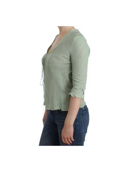 Dzianinowa lekki bluzka Ermanno Scervino zielona