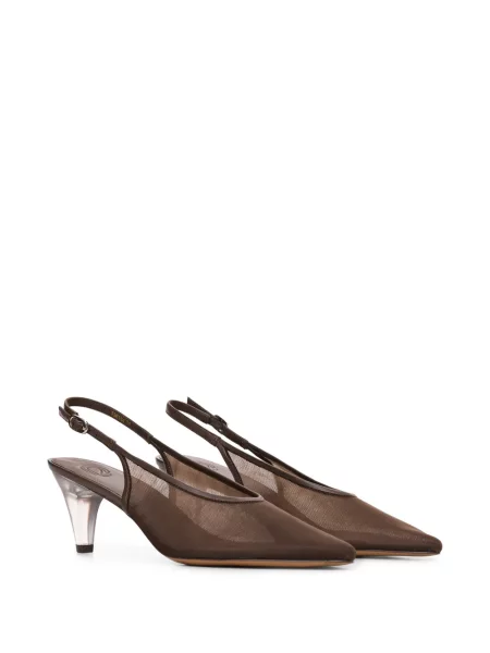 Pantofi cu toc 12 Storeez plasă slingback maro