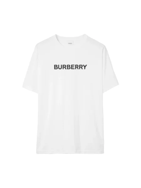 Koszulka Burberry z logo ze sznurkiem klasyczna biała