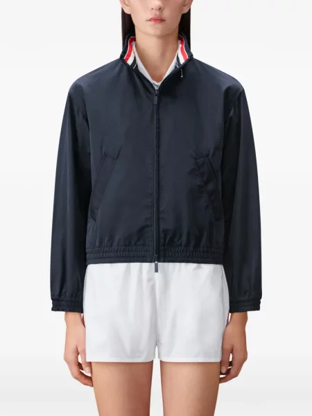 Jachetă cu glugă Thom Browne cu dungi cu glugă albastru