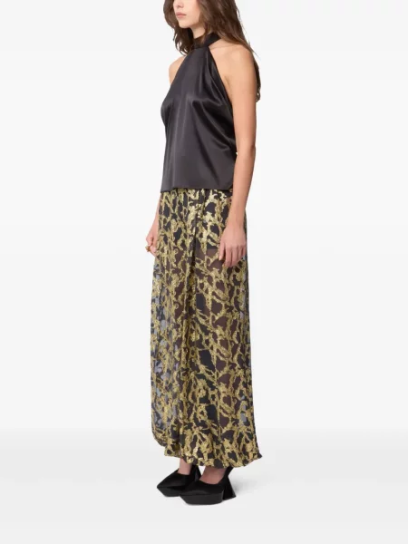 Satenska bluza Nina Ricci ular vrat crna