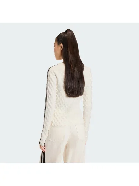 BLUZA ADIDAS ORIGINALS SLIM SOLID SPIKE KNIT biała
